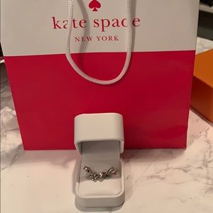 Silver Kate Spade bow earrings